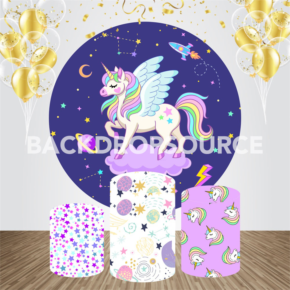 Unicorn Event Party Round Backdrop Kit - Backdropsource
