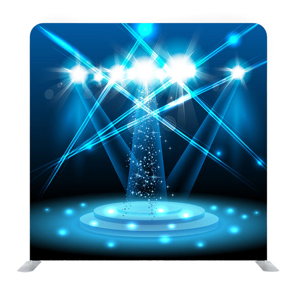 Vector Blue Light Stage Media Wall - Backdropsource