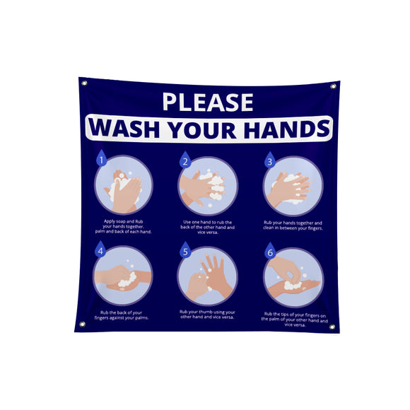 Wash Your Hands Fabric Banner - 01 - Backdropsource