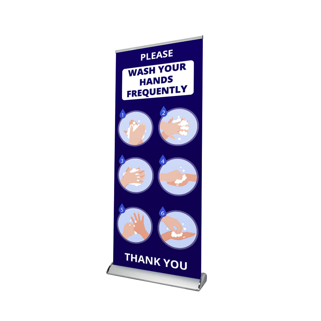 Wash Your Hands Retractable Banner - 01 - Backdropsource