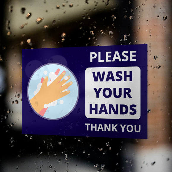 Wash Your Hands Window Decals / Sticker  - 01 - Backdropsource