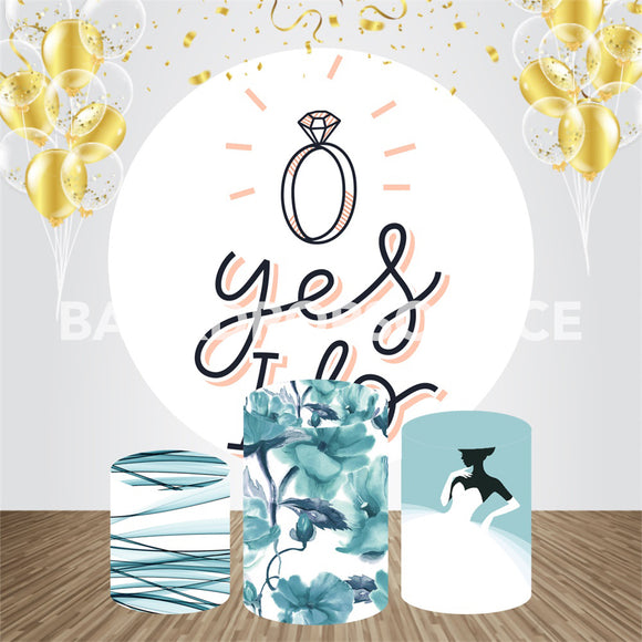 Love Proposal Themed Event Party Round Backdrop Kit - Backdropsource