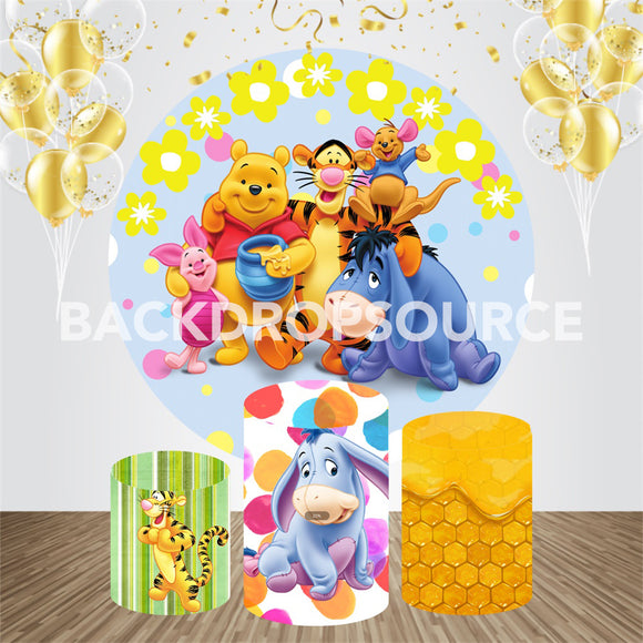 Wennie The Pooh Event Party Round Backdrop Kit - Backdropsource