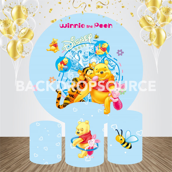 Wennie The Pooh Event Party Round Backdrop Kit - Backdropsource