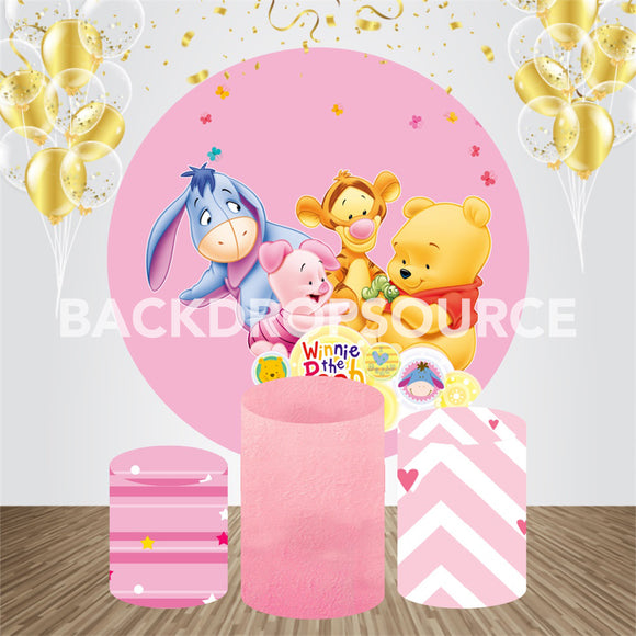 Wennie The Pooh Event Party Round Backdrop Kit - Backdropsource