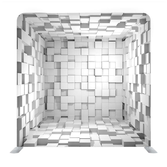 White 3D Cubes Media Wall - Backdropsource