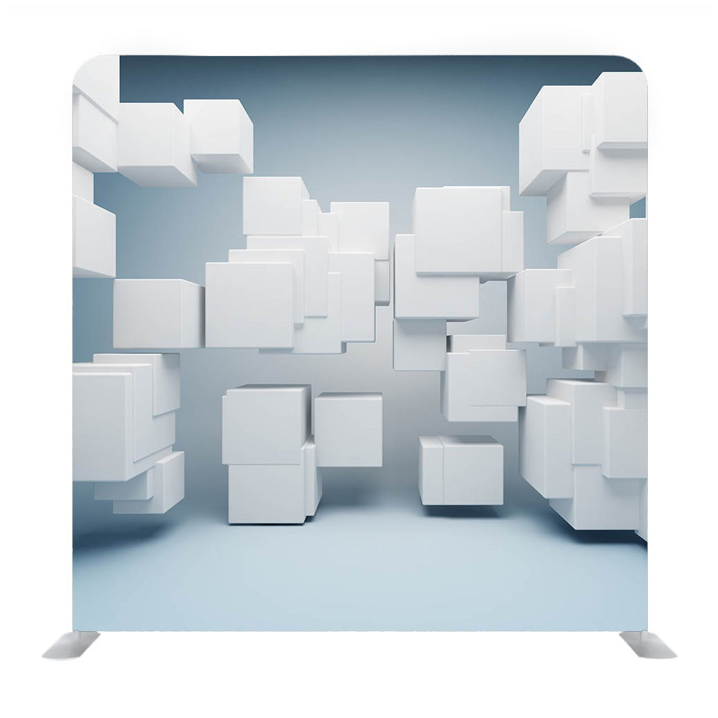 White 3D cubes Media Wall - Backdropsource