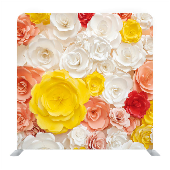 White And Yellow Roses Media wall - Backdropsource