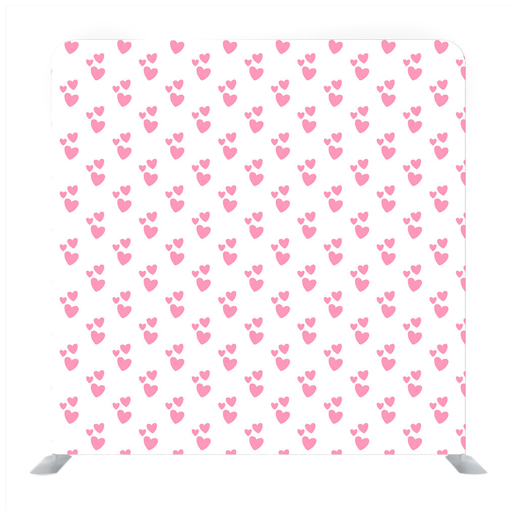 White Background With Pink Heart Media wall - Backdropsource