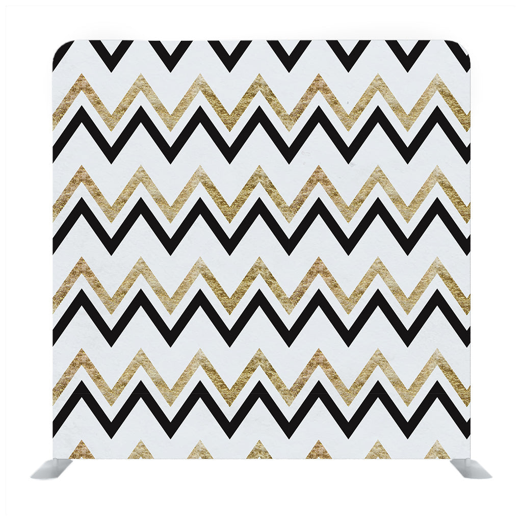 White Zigzag Pattern with Glittery Gold and Silver Effect Backdrop - Backdropsource