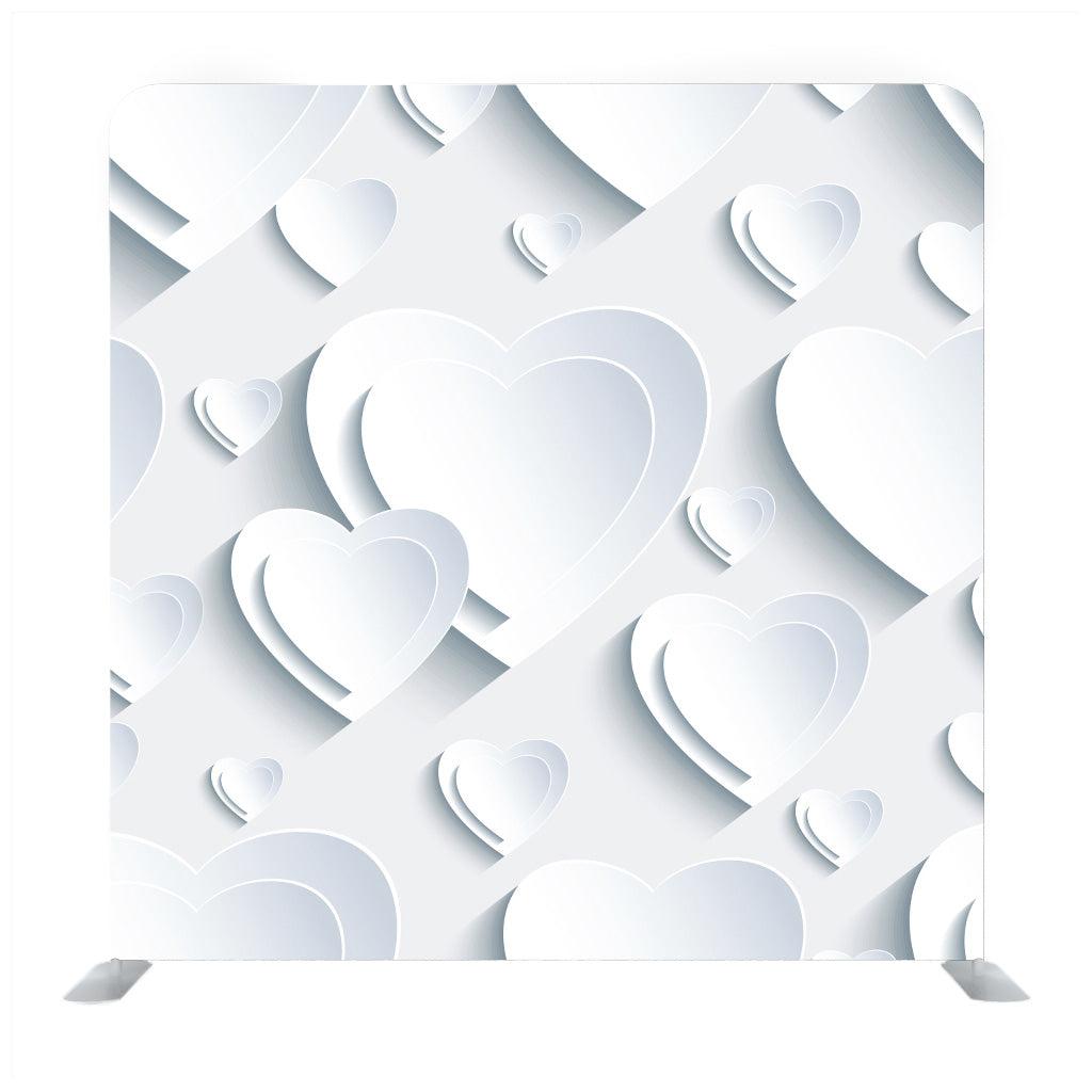 White heart pattern with pure white background Media wall