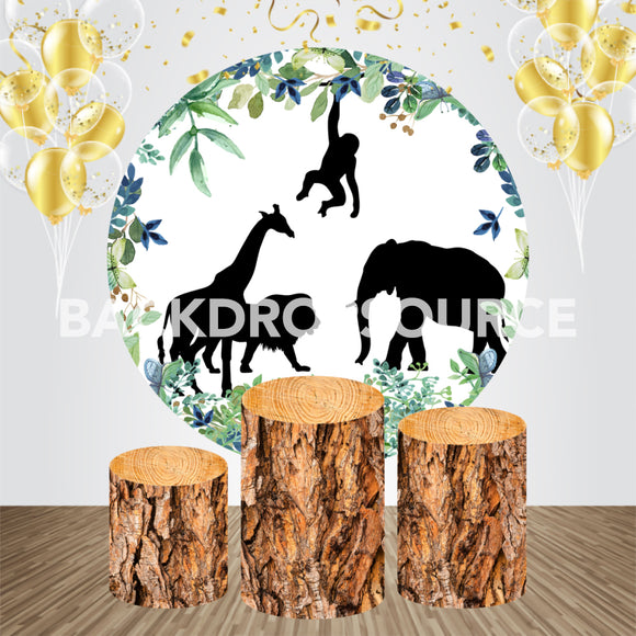 Jungle Themed Event Party Round Backdrop Kit - Backdropsource