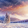 Winter with Soft Highlights and Snow Flakes Indelible Print Fabric Backdrop