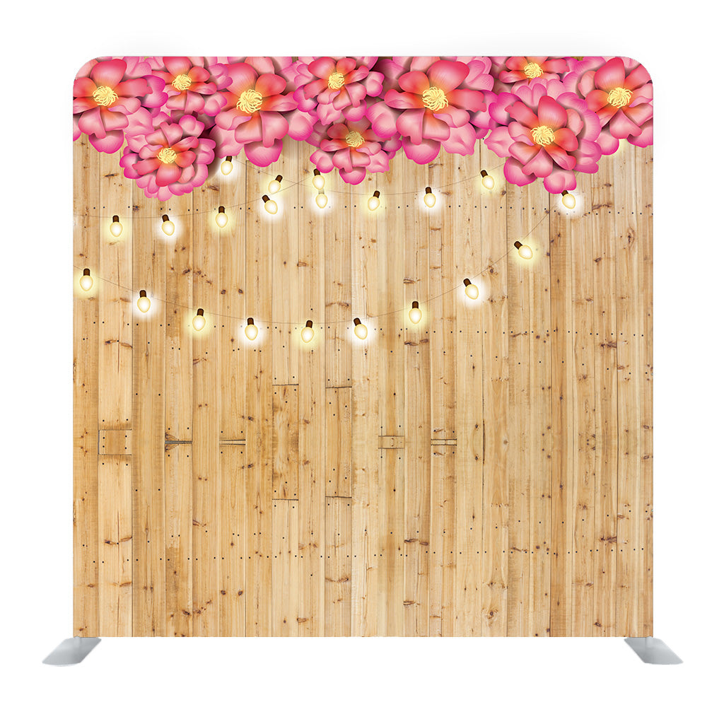 Wood backdrop with fairy light settings Media wall - Backdropsource