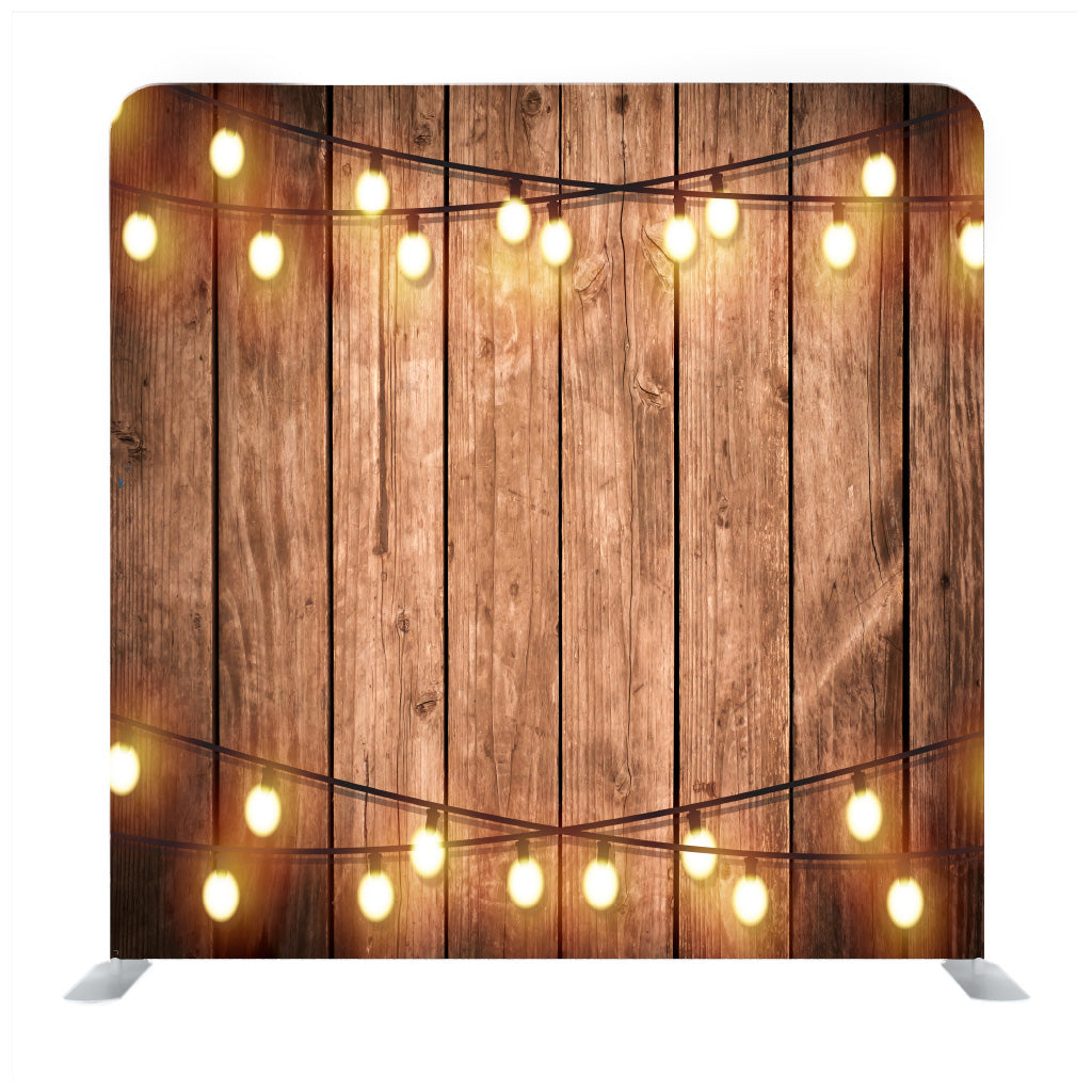 Wood With Fairy Lights And Beautiful Pastel Media Wall - Backdropsource