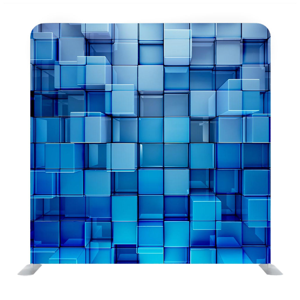 Blue 3D Cubes Media Wall