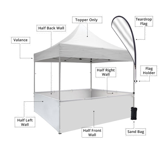 Carpa con dosel personalizada y resistente (20 pies x 10 pies)
