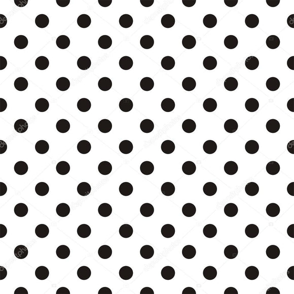 Black Polka Dots on White Background Print Photography Backdrop