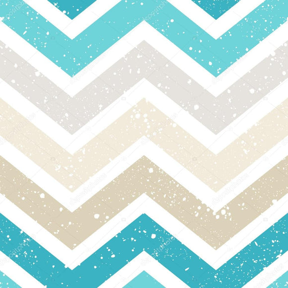 Blue and Brown Chevron Print Photography Backdrop