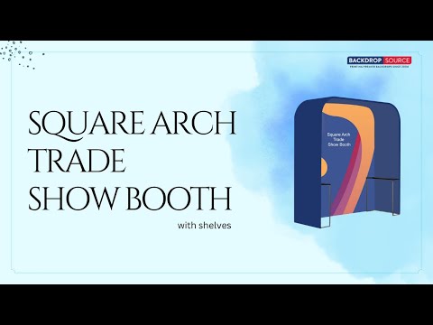 Square Arch Trade Show Booth with Built-In Shelf