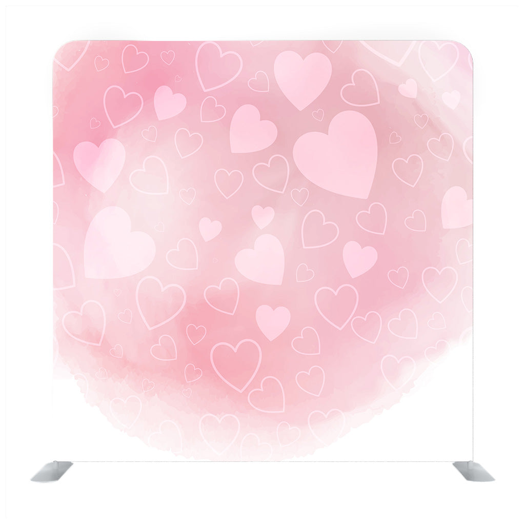 pink and white card with hearts media wall
