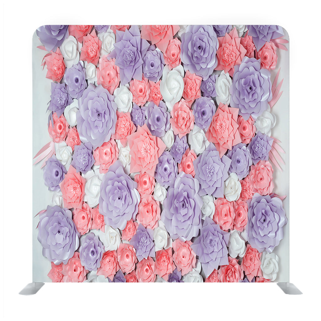 Purple Peach And White Paper Flowers Background Media Wall - Backdropsource