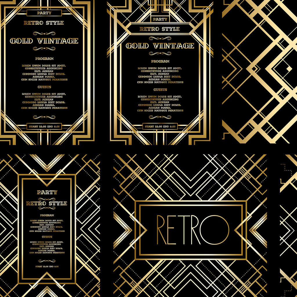 Retro Pattern for Vintage Party Gatsby Style Background - Backdropsource