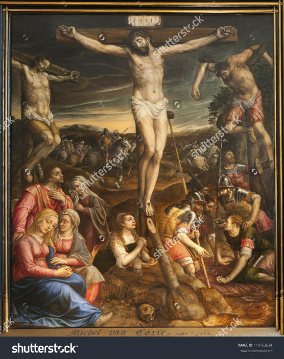 Jesus Crucifixion Paint in Brussles Print Photography Backdrop