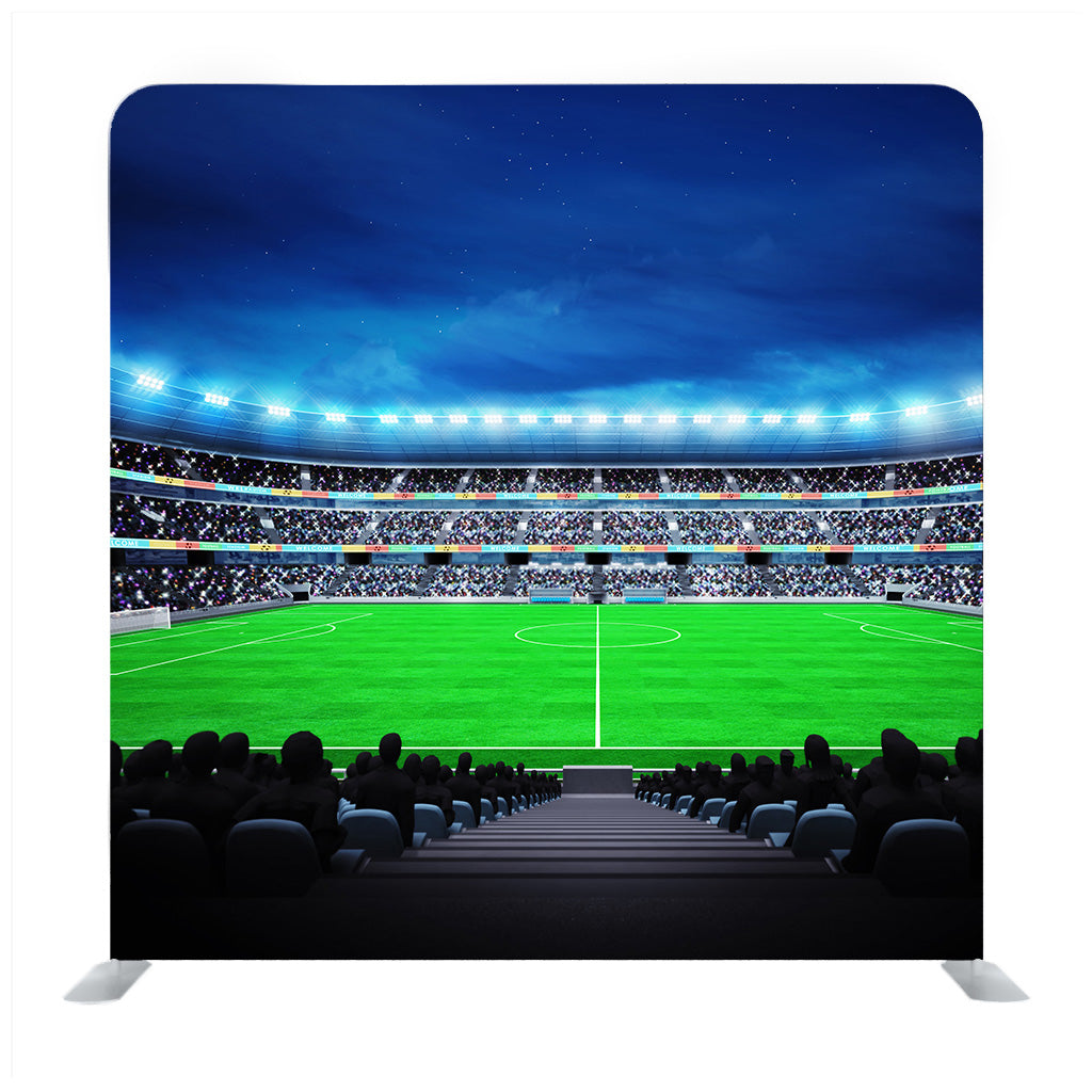 View On Modern Football Stadium With Fans In The Stands Sport Match Background Media Wall - Backdropsource